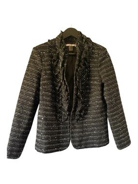 Peter Nygard  Ruffled Tweed Blazer. Size 10.